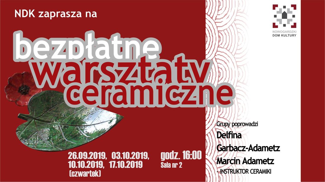  E.ART | NDK ZAPRASZA NA BEZPŁATNE WARSZTATY CERAMICZNE