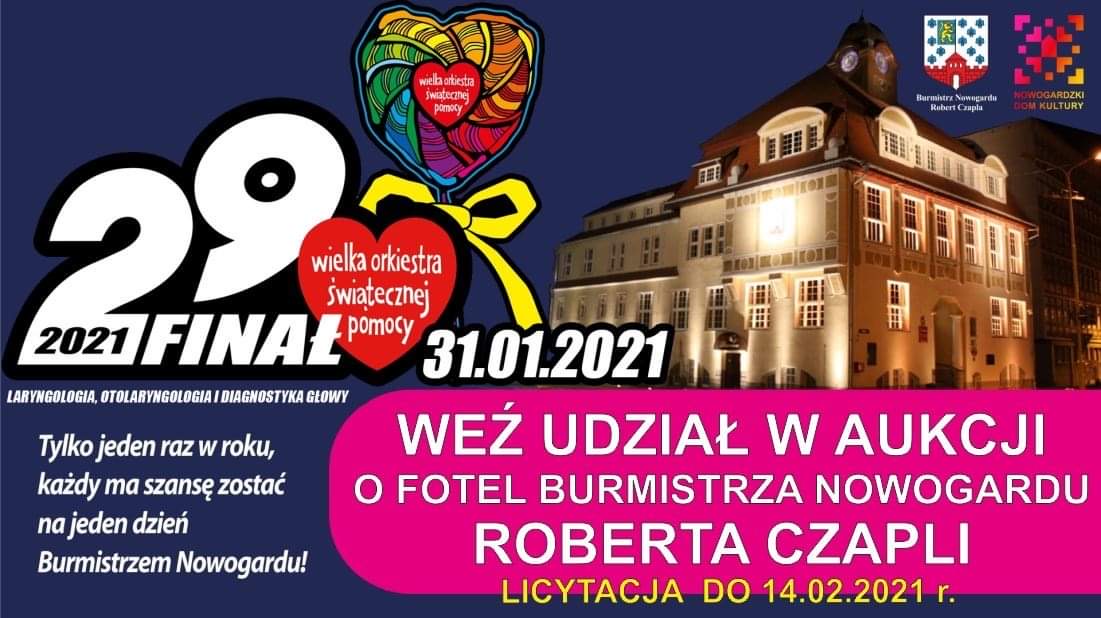 WOŚP 2021 | USIĄDŹ W FOTELU BURMISTRZA ROBERTA CZAPLI!