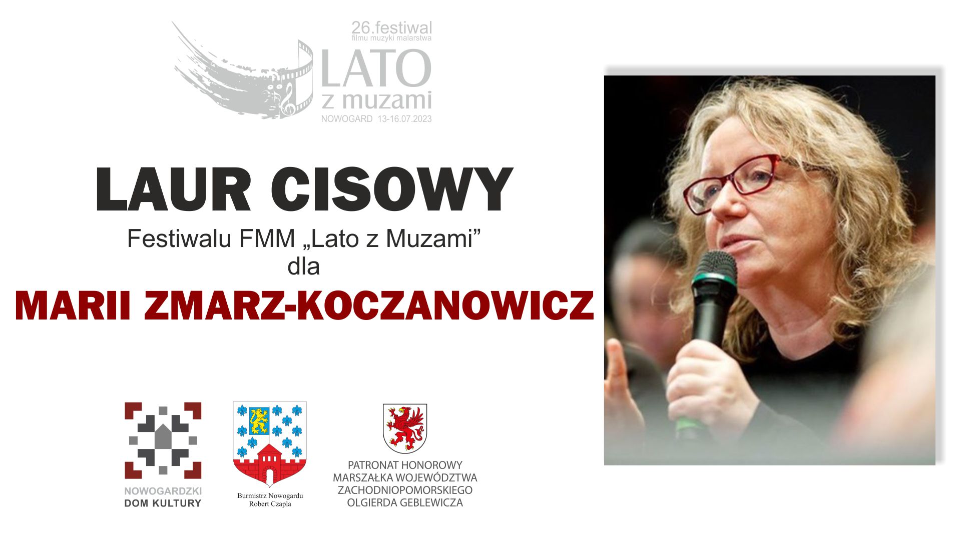 LzM | LAUR CISOWY FESTIWALU LATO Z MUZAMI DLA MARII ZMARZ-KOCZANOWICZ