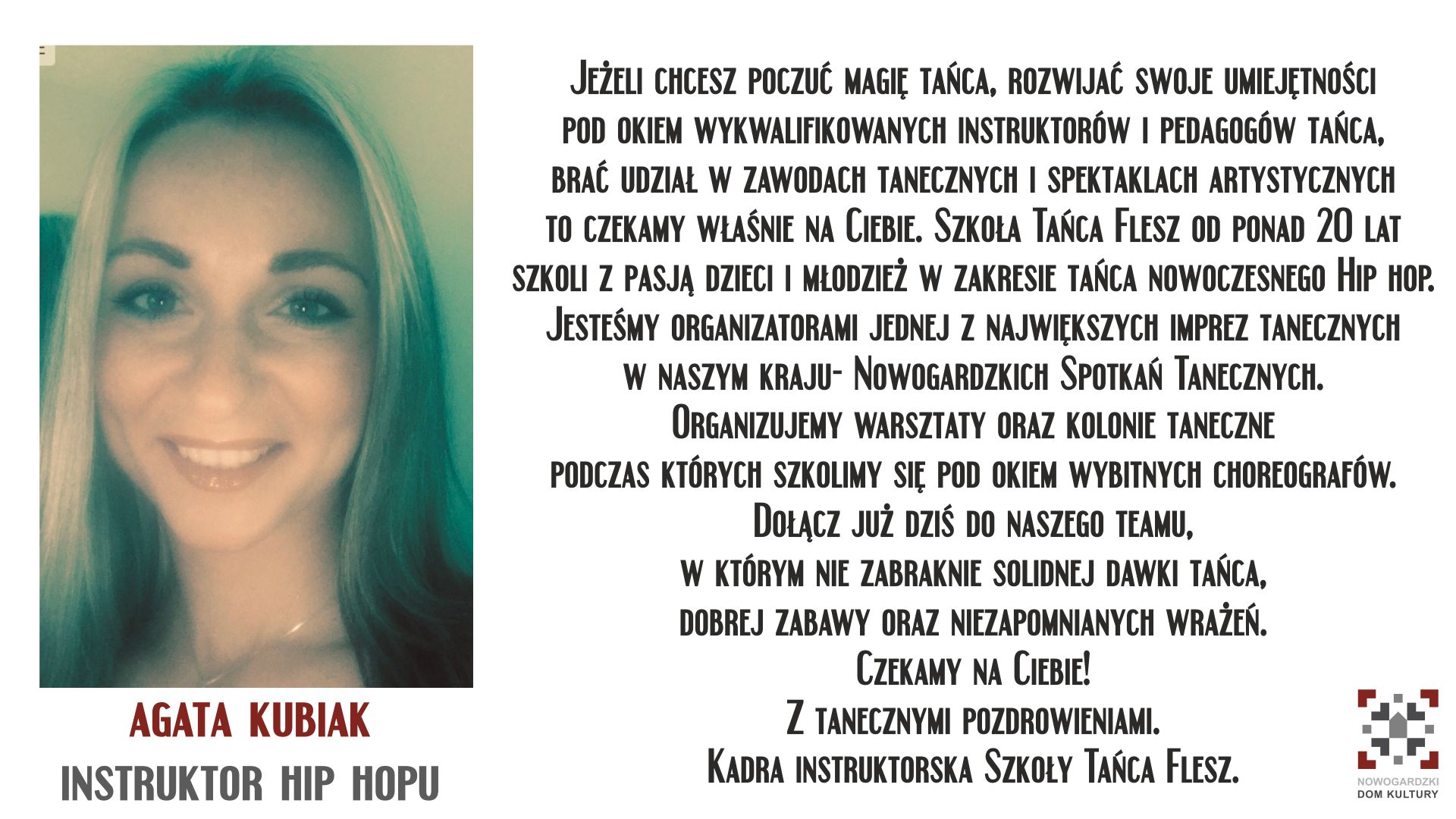 Z CYKLU NDKOWI INSTRUKTORZY... AGATA KUBIAK